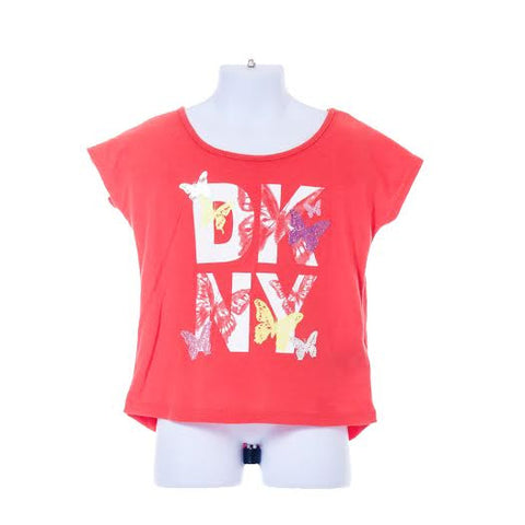 Girl's Short Sleeve T-shirt Butterfly Design