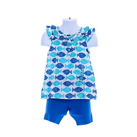 Girl's Carter's SleevelessTop Fish Design & Shorts