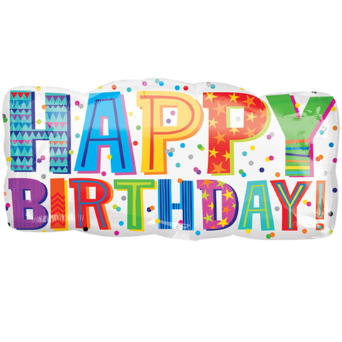 Happy Birthday Supershape Foil Balloon