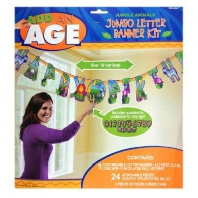 Jungle Animals Jumbo Letter Banner Kit