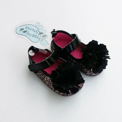 Girl's Stepping Stones Glitter with Flower shoes