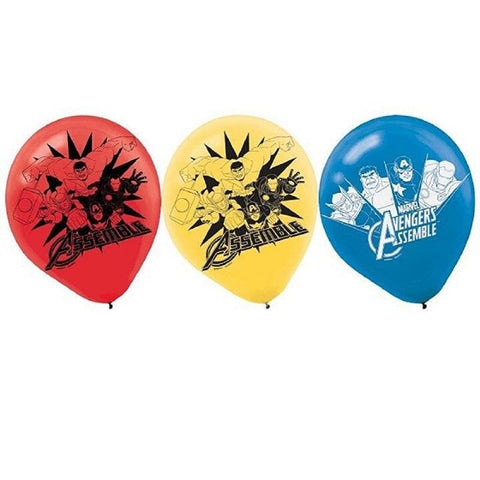 Avengers Latex Balloons Package contains 6 Avengers Balloons, each measuring 12inch