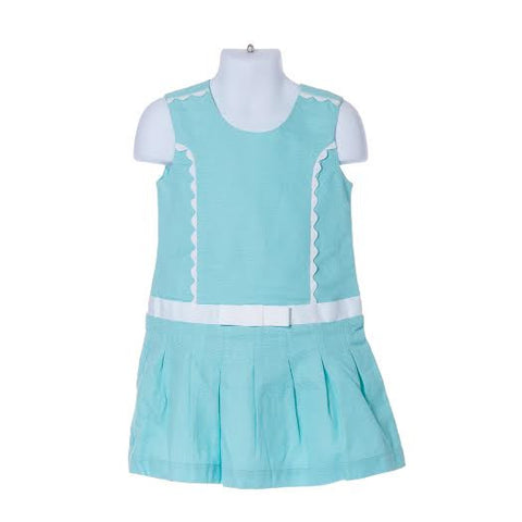 Girl's Tahari Short Sleeve Pleated Dress