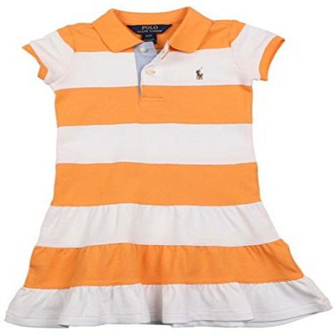 Big Dress Girls' Hannah Stripe Pony Dress-Orange