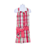 Gingham Sleeveless Overall Shorts With Belt