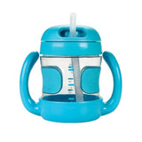 STRAW CUP WITH HANDLES (7 OZ.) - AQUA