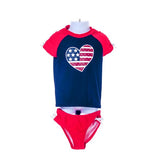 Girl's Heart American flag Swimwear