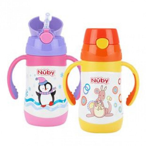 Nuby SS Click-it Push Button Twin Handle