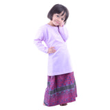 MK Girls Plain Purple With Songket Baju Kurung