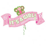 Its A Girl SuperShape Foil Balloon -Pink