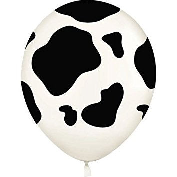 Latex ballon cow black white