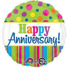 Happy Anniversary! Foil Balloon - Polka Dot