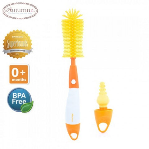 Autumnz Deluxe 2-in-1 Soft Silicone Bottle Brush