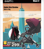 Evenflo WAAV LT Compact Buggy Stroller - Burgundy