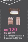 3 in 1 diaper stacker & organizer skirting