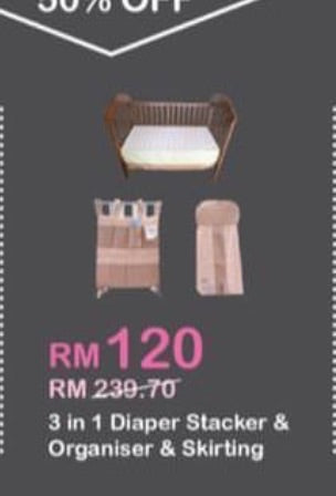 3 in 1 diaper stacker & organizer skirting