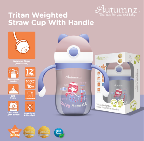 Autumnz Tritan Weighted Straw Cup with Handle *300ml*