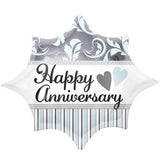 Happy Anniversary Foil Balloon - Star Shape
