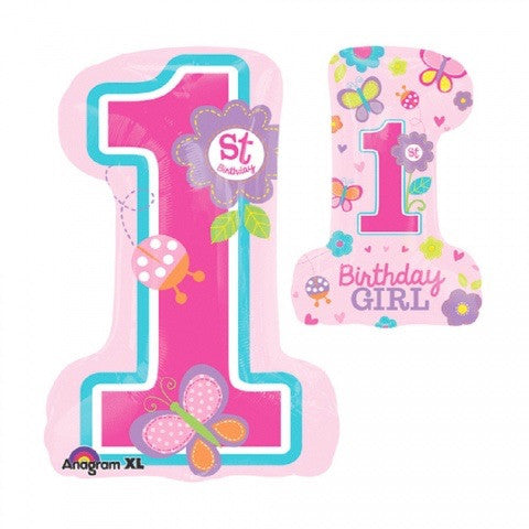 First Birthday 2 Sided Design SuperShape Foil Balloon