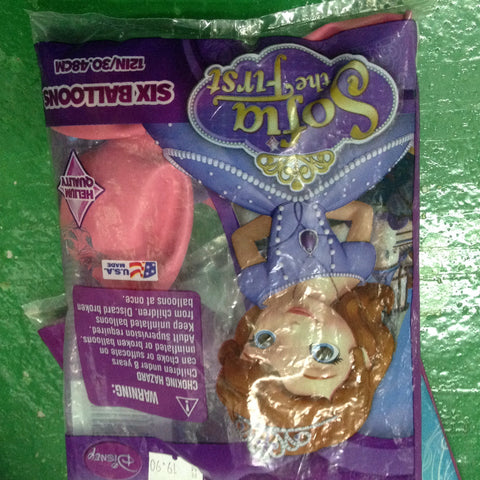 Disney Sofia The First 6 Balloons