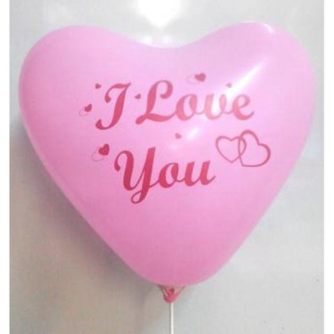 Latex Heart Shape Balloo Printed I Love You