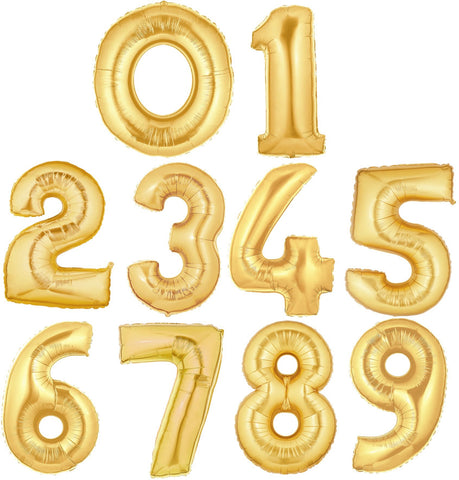 Number Foil Balloons - gold