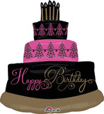 Happy Birthday SuperShape Foil Balloon - Cake