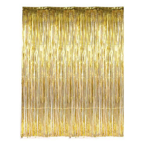 Metallic fringe foil curtain party