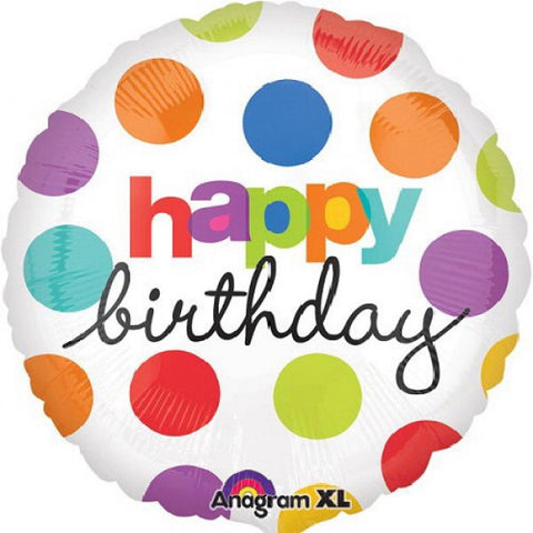 Happy birthday polkadot balloon